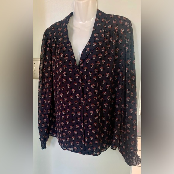 DR2 by Daniel Rainn Women's XL 14-16 Black Button Front Blouse Top NWOT NEW - Picture 12 of 12